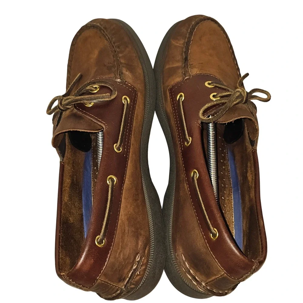 Sperry Top-Sider Mens 12 M Authentic Original Brown Leather Boat Shoes 0195412